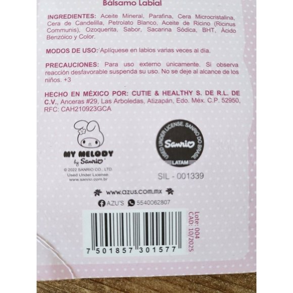 Azus My Melody Lip Balm - Strawberry  Hello Kitty by Sanrio Mexico NEW - Picture 6 of 7